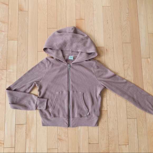 SOLD πΌ Mauve Cropped TNA Zip Up Hoodie π - Picture 2 of 4